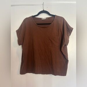 Frank and Oak Brown T-shirt Size M